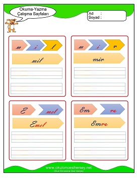 m sesi Grubu Çalışma Sayfaları